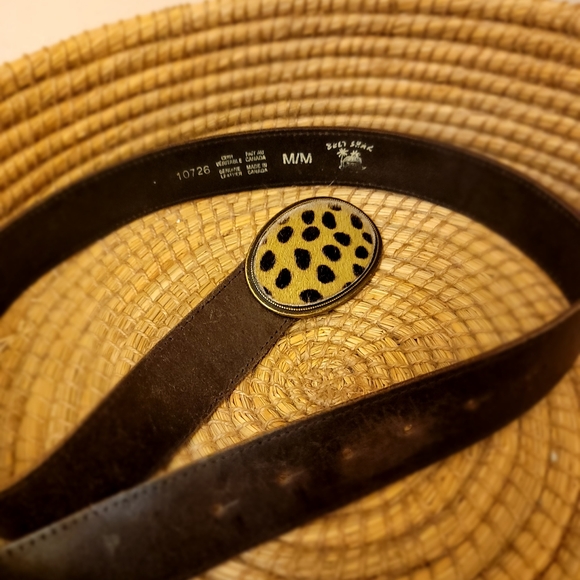 BELT SHACK Leather Belt, MEDIUM, Brown, - Picture 4 of 4